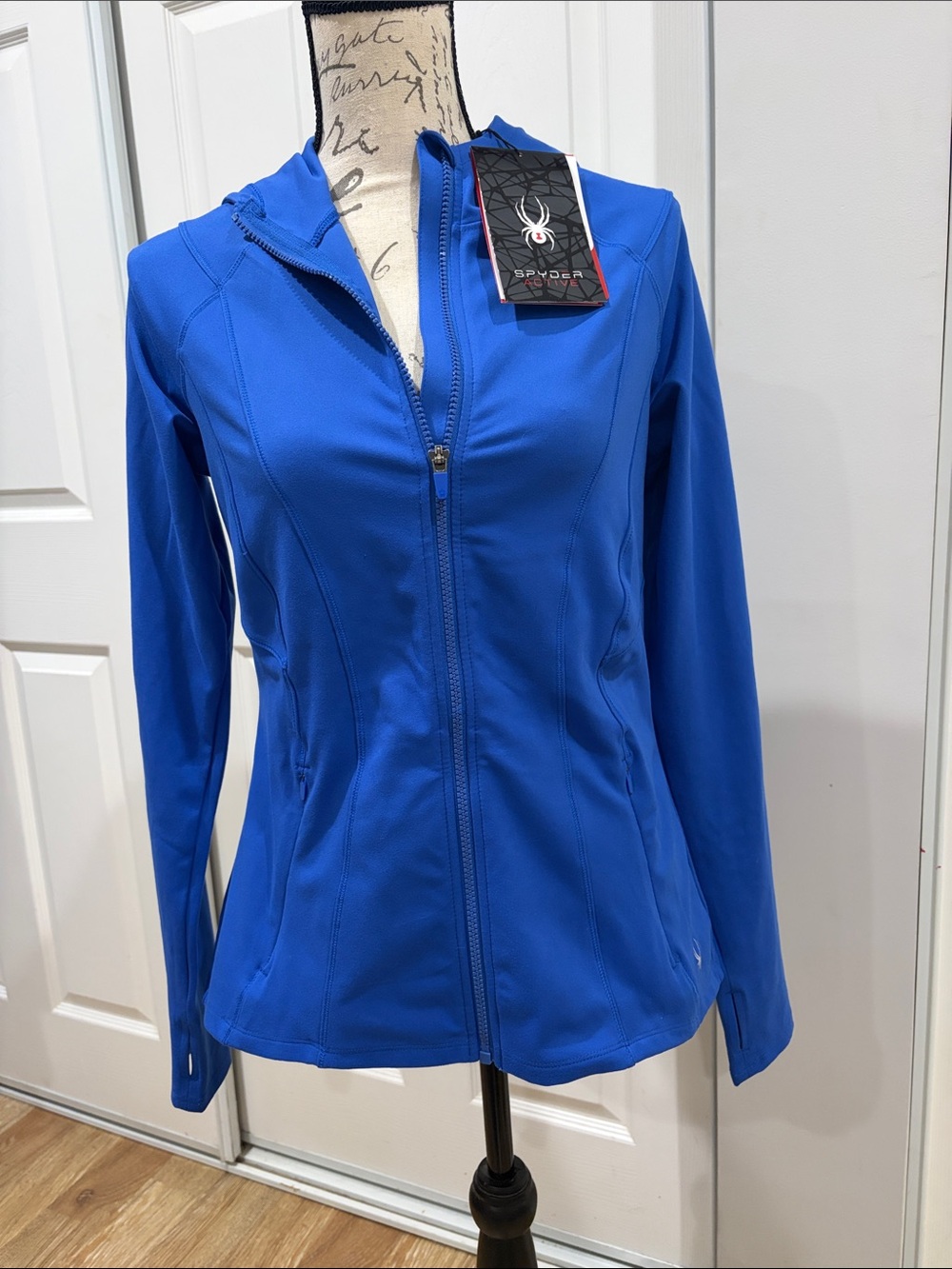 Spyder Active Women's Royal Blue Zip-Up Performance Reflective Jacket Medium NWT